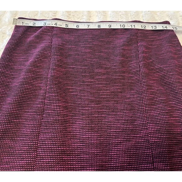 ELLE 2-pc. Sleeveless Blouse Midi Pencil Skirt Set Check Pattern Women's Size M - Picture 10 of 16